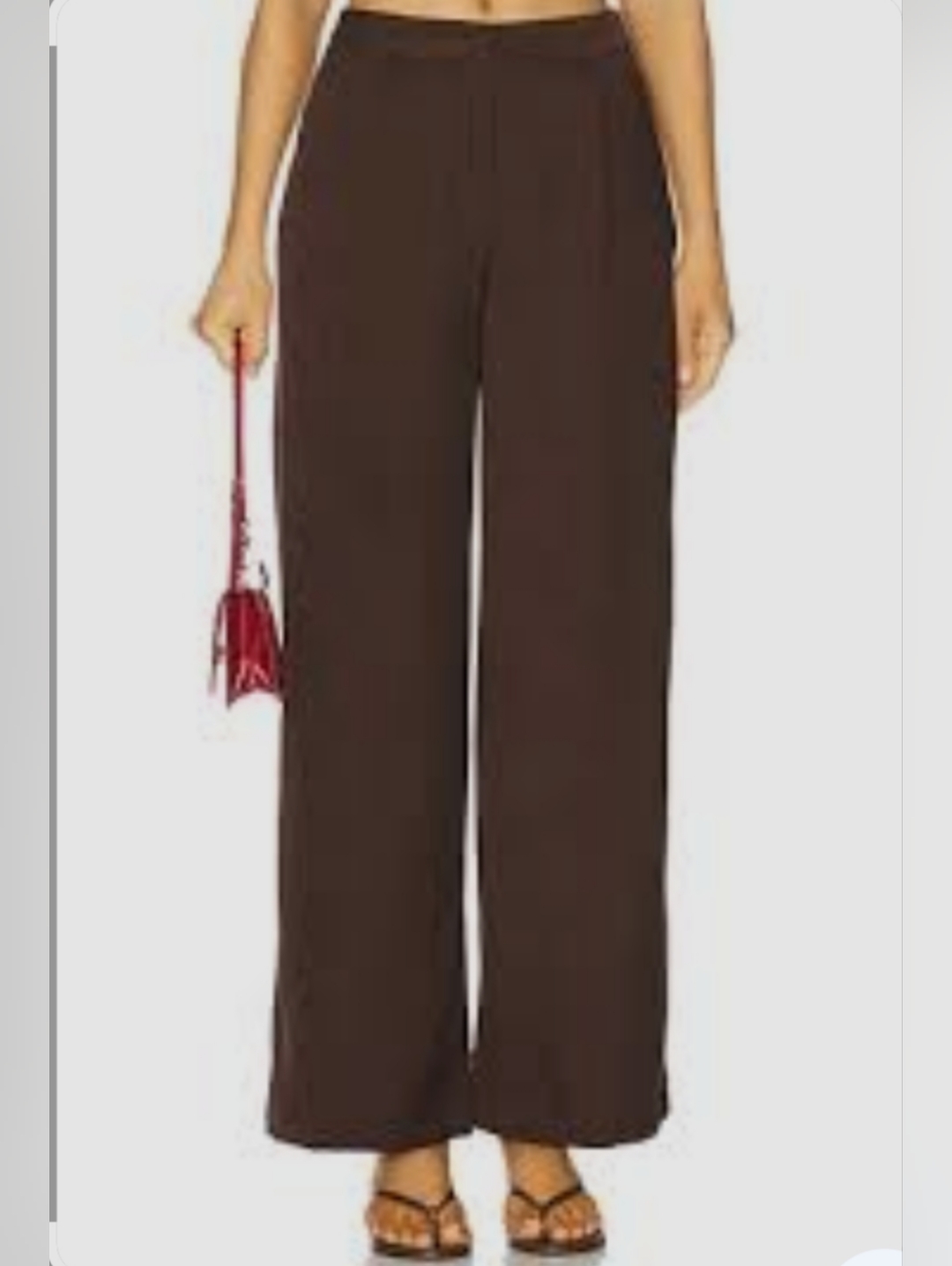 Women's Dark Chocolate Brown Straight-Leg Cuffed Bottom Dress Pants